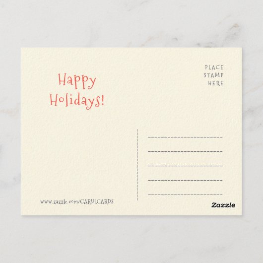 Kerstmis De pyjama van de kat Funny  CC0493 Briefkaart (Achterkant)