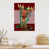 Kerstmis de Roodrendierfeestdag P Poster (Keuken)