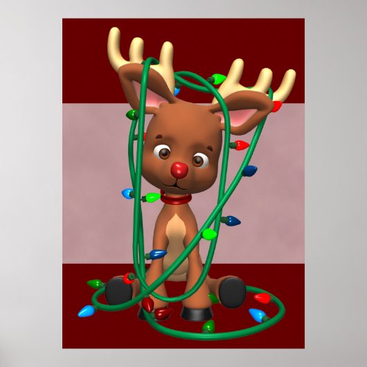 Kerstmis de Roodrendierfeestdag P Poster (Voorkant)