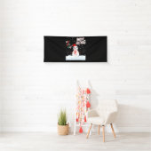 Kerstmis De Sneeuwman 2.5x6 Vinyl Banner (Insitu)