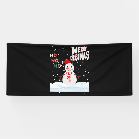 Kerstmis De Sneeuwman 2.5x6 Vinyl Banner (Horizontaal)