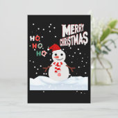 Kerstmis De Sneeuwman Uitnodiging (Staand voorkant)