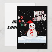Kerstmis De Sneeuwman Uitnodiging (Voorkant / Achterkant)