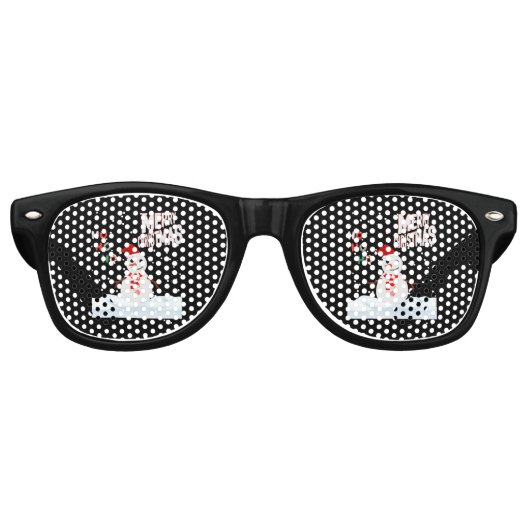 Kerstmis De Snowman Party Retro zonnebril (Voorkant)