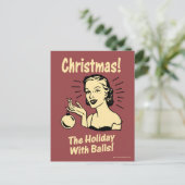 Kerstmis: De vakantie met Ballen Feestdagenkaart (Staand voorkant)