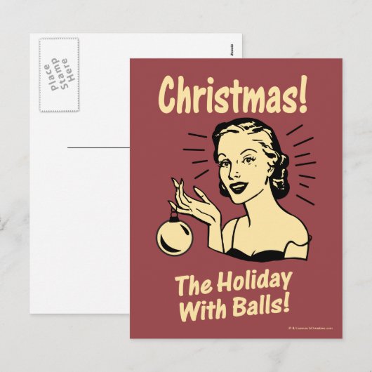 Kerstmis: De vakantie met Ballen Feestdagenkaart (Voorkant / Achterkant)
