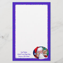 Kerstmis, de Yorkies van de kerstman Briefpapier