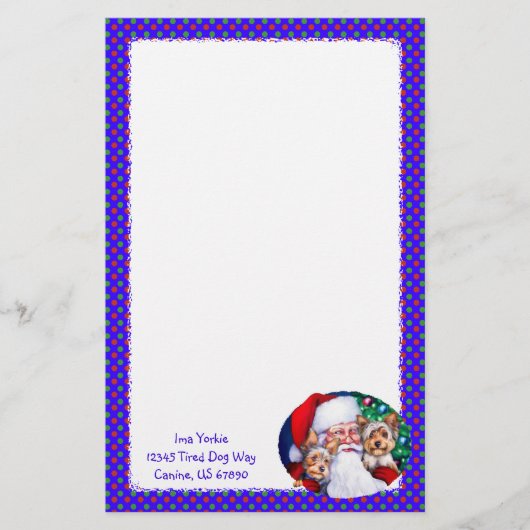 Kerstmis, de Yorkies van de kerstman Briefpapier (Voorkant)