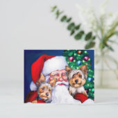 Kerstmis, de Yorkies van de kerstman Feestdagenkaart (Staand voorkant)