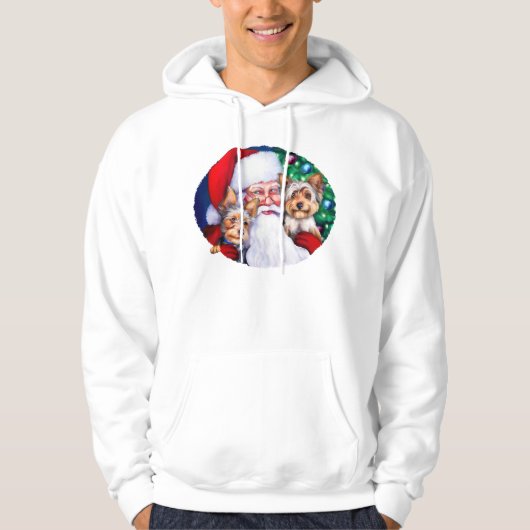 Kerstmis, de Yorkies van de kerstman Hoodie (Voorkant)