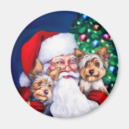 Kerstmis, de Yorkies van de kerstman Magneet