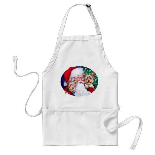 Kerstmis, de Yorkies van de kerstman Standaard Schort (Voorkant)