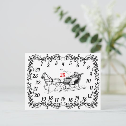 Kerstmis December Aftellen Advent Kalender Xmas Feestdagenkaart (Staand voorkant)