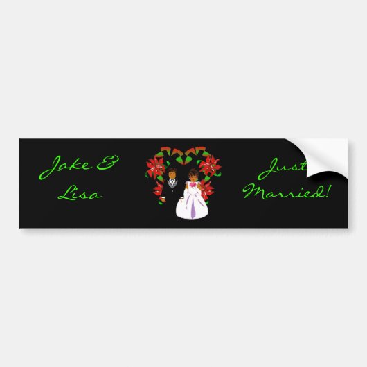 Kerstmis/december gewoon getrouwd met Bumpersticke Bumpersticker (Voorkant)