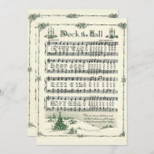 Kerstmis, deciteer de Hall  Sheet Music Feestdagenkaart (Voorkant / Achterkant)