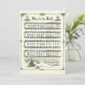 Kerstmis, deciteer de Hall  Sheet Music Feestdagenkaart (Staand voorkant)