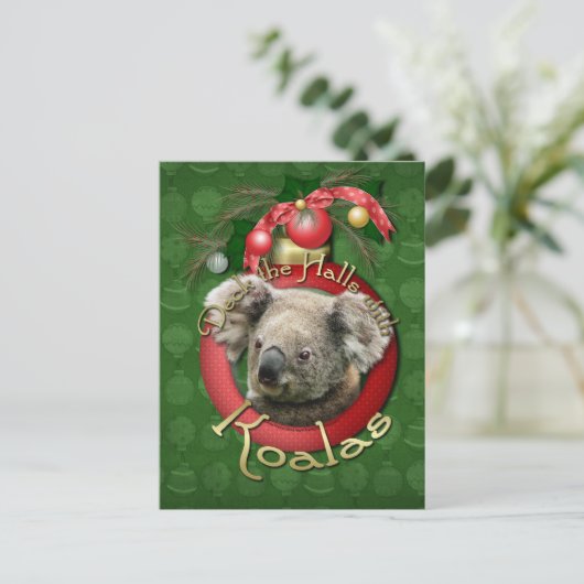 Kerstmis - Deck de Zalen - Koala's Feestdagenkaart (Staand voorkant)