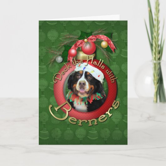 Kerstmis - Deck the Halls - Berners Feestdagen Kaart (Voorkant)