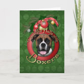 Kerstmis - Deck the Halls - Boxers - Vindy Feestdagen Kaart (Voorkant)