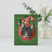 Kerstmis - Deck the Halls - Fransen - Blauwgroen Feestdagenkaart (Staand voorkant)