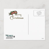 Kerstmis - Deck the Halls - Fransen - Blauwgroen Feestdagenkaart (Achterkant)