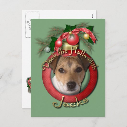 Kerstmis - Deck the Halls - Jacks Feestdagenkaart (Voorkant / Achterkant)