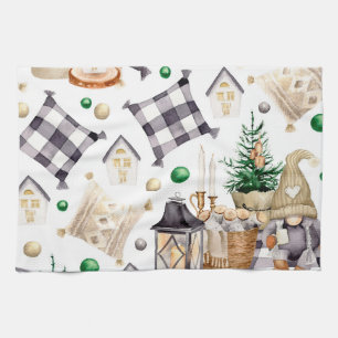 Kerstmis decoratie kabouter theedoek
