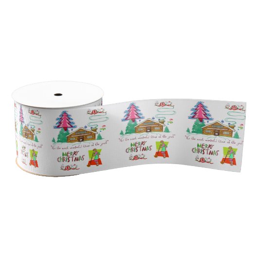 Kerstmis Decoratief Lint, Schoonmakende Dame Grosgrain Lint (Spoel)