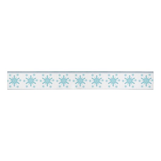 Kerstmis Decoratief Lint, Sneeuwvlok Grosgrain Lint (Voorkant)