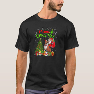 Kerstmis Decoraties Boom Santa Riding Engelse Bull T-shirt