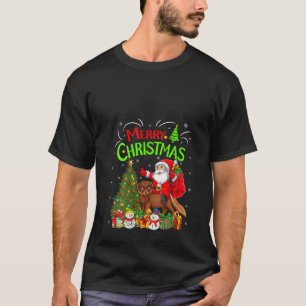 Kerstmis Decoraties Boomlichten Santa Riding Meerk T-shirt