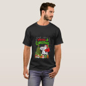 Kerstmis Decoraties Lichten Santa Riding Dalmatisc T-shirt (Voorkant volledig)