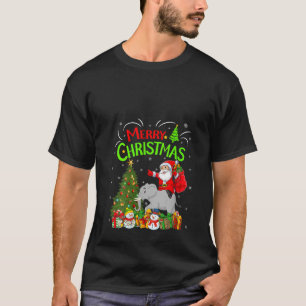 Kerstmis Decoraties Lichten Santa Riding Olifant C T-shirt