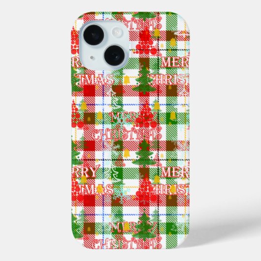 Kerstmis decoratieve geruite tartan  Case-Mate iPhone case (Achterkant)