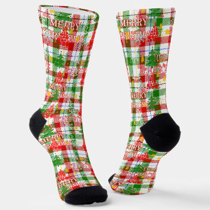 Kerstmis decoratieve geruite tartan sokken