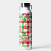 Kerstmis decoratieve geruite tartan  waterfles (Voorkant)