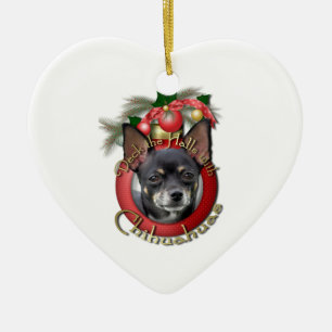 Kerstmis - Decreet de Halls - Chihuahuas - Isabell Keramisch Ornament