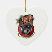 Kerstmis - Decreet de Halls - Chihuahuas - Isabell Keramisch Ornament (Achterkant)