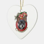 Kerstmis - Decreet de Halls - Chihuahuas - Isabell Keramisch Ornament (Links)
