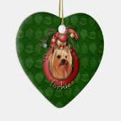 Kerstmis - Decreet de Halls - Yorkshire Terrier Keramisch Ornament (Rechts)