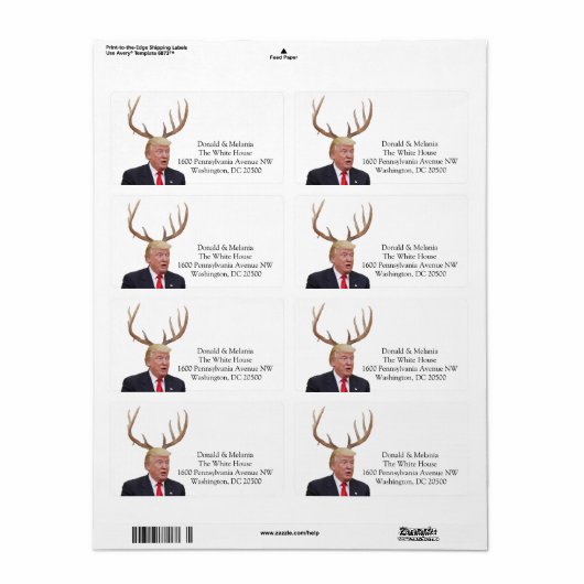 Kerstmis: Deer Mr. President Etiket (Full Sheet)