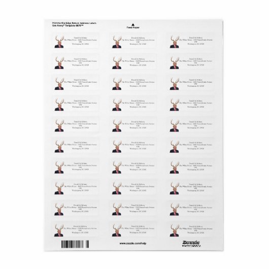 Kerstmis: Deer Mr. President Etiket (Full Sheet)