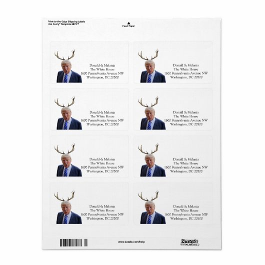 Kerstmis: Deer Mr. President Etiket (Full Sheet)