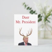 Kerstmis: Deer Mr. President Feestdagenkaart (Staand voorkant)