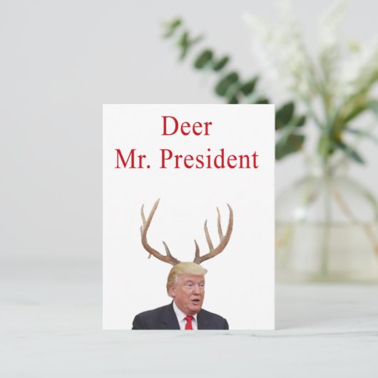 Kerstmis: Deer Mr. President Feestdagenkaart (Staand voorkant)