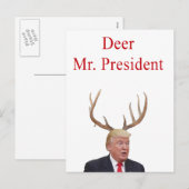 Kerstmis: Deer Mr. President Feestdagenkaart (Voorkant / Achterkant)