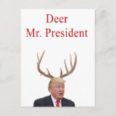 Kerstmis: Deer Mr. President Feestdagenkaart (Voorkant)