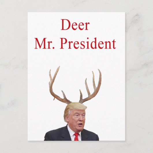 Kerstmis: Deer Mr. President Feestdagenkaart (Voorkant)