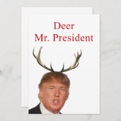 Kerstmis: Deer Mr. President Feestdagenkaart (Voorkant / Achterkant)