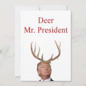 Kerstmis: Deer Mr. President Feestdagenkaart (Voorkant)